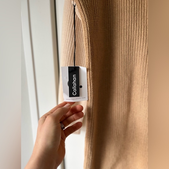 NWT Callahan Tess Turtleneck Color Block Nude Comfy Layering Cable Knit Dress - Picture 8 of 8